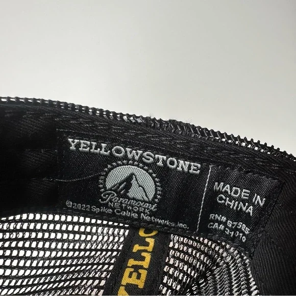 Yellowstone TV Show Horse Dutton Ranch Licensed Trucker Black Gold Hat Western - Picture 5 of 5